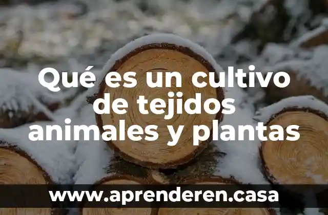 Qué es un cultivo de tejidos animales y plantas