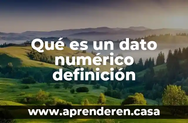Qué es un dato numérico definición
