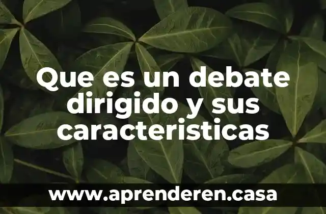 Que es un debate dirigido y sus caracteristicas