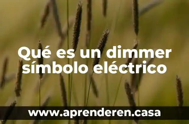 Qué es un dimmer símbolo eléctrico