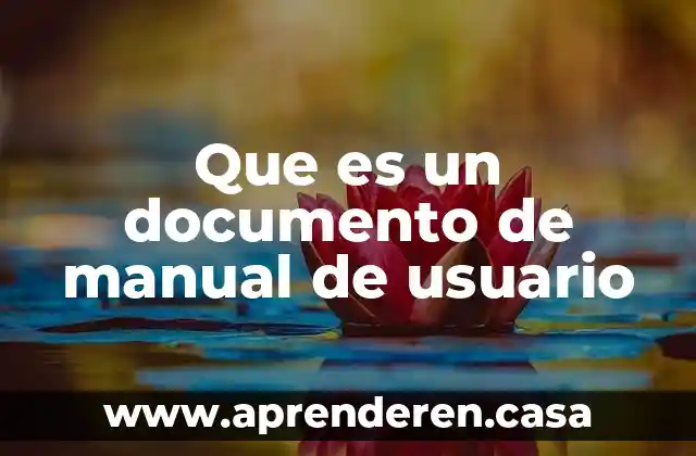 Que es un documento de manual de usuario