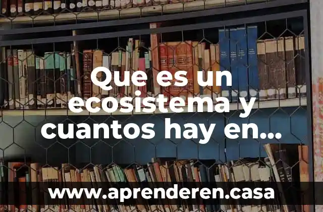 Que es un ecosistema y cuantos hay en mexico