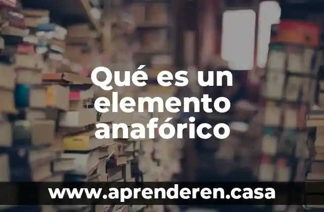 Qué es un elemento anafórico