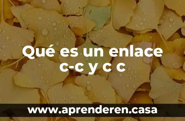 Qué es un enlace c-c y c c