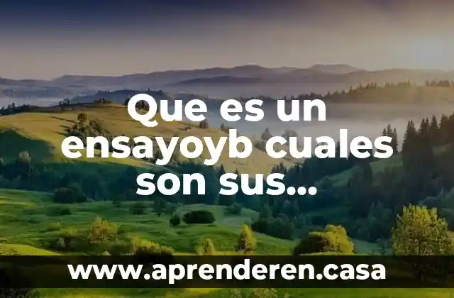 Que es un ensayoyb cuales son sus caracteristicas