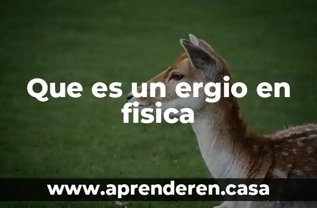 En fisica que es eficacia 7 Que es un ergio en fisica