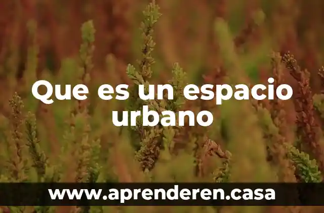 Que es el espacio de valencia 6 Que es un espacio urbano