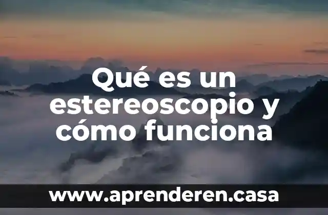 Qué es un estereoscopio y cómo funciona