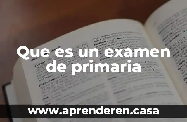 Que es un examen de primaria