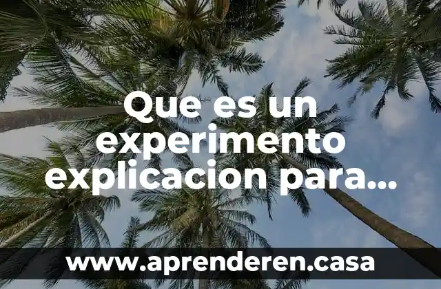 Que es un experimento explicacion para niños de kinder