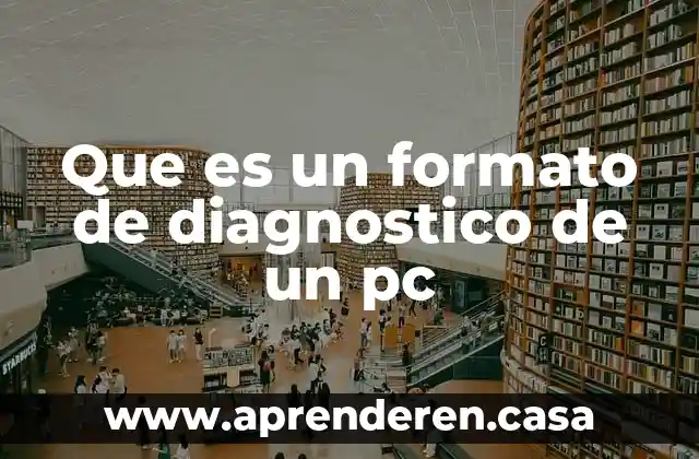 Que es un formato de diagnostico de un pc