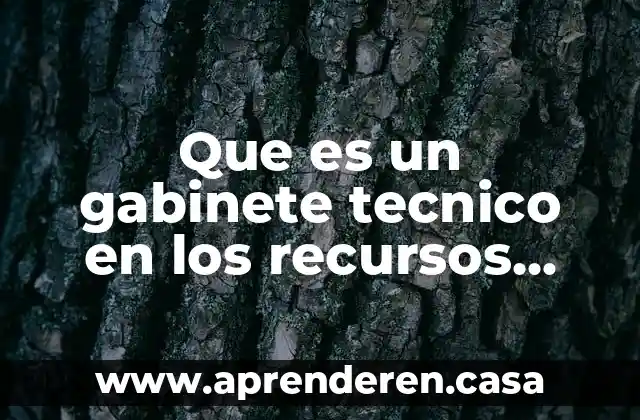 Que es lo que hace recursos humanos 5 Que es un gabinete tecnico en los recursos humanos