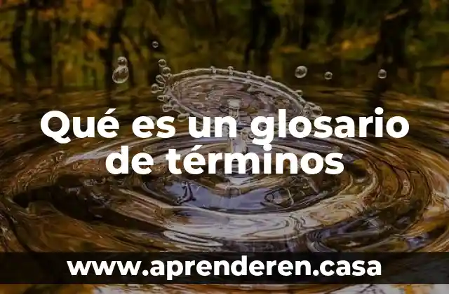 Que es partida doble en terminos contables 6 Qué es un glosario de términos
