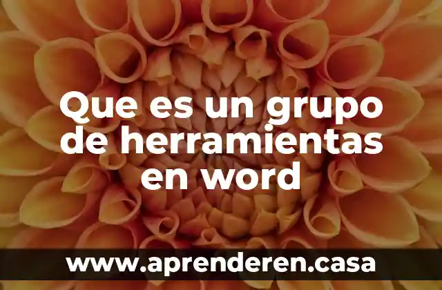 Que es un grupo de herramientas en word
