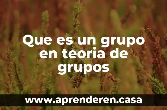 Que es un grupo en teoria de grupos