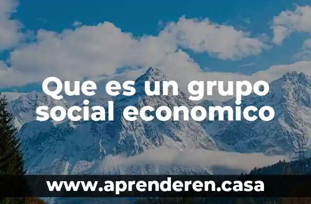 Que es un grupo social economico