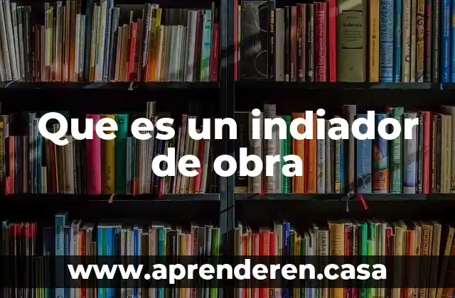 Que es un indiador de obra