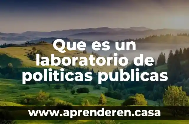Que es un laboratorio de politicas publicas