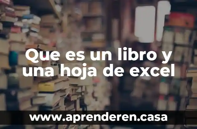 Que es un libro y una hoja de excel