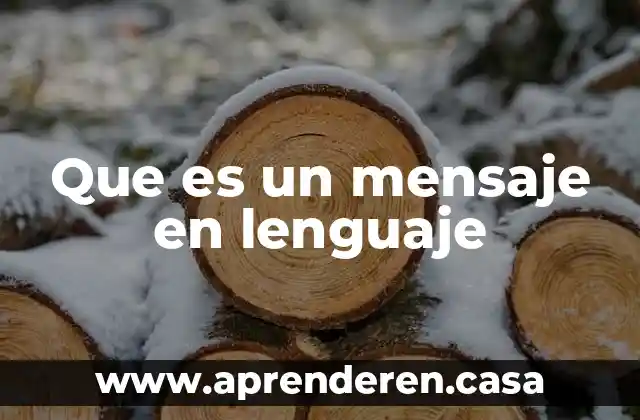 Que es un mensaje en lenguaje