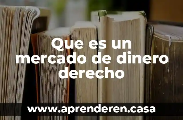 Que es un mercado de dinero derecho