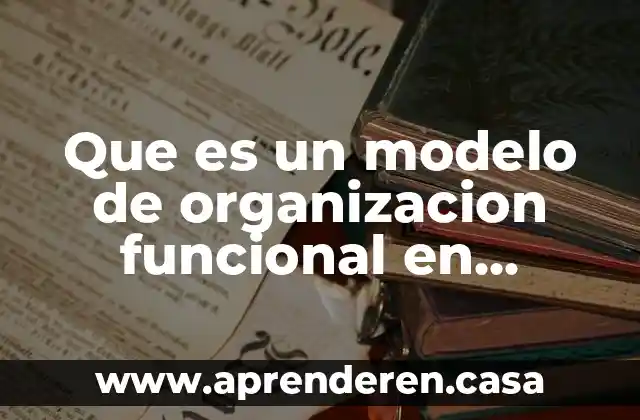 Que es un modelo de organizacion funcional en capital humano