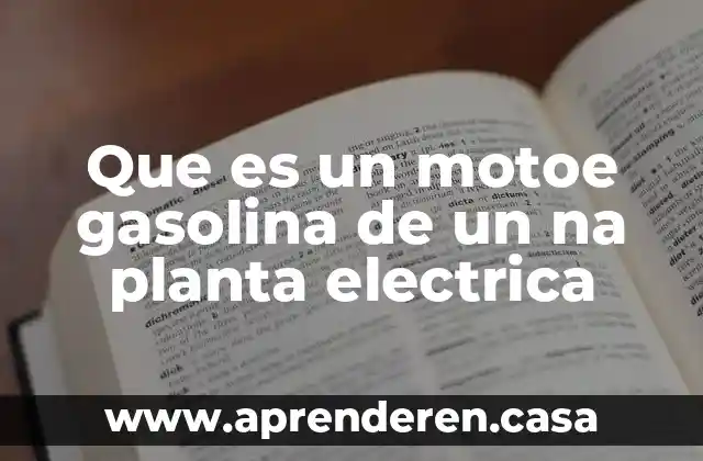 Que es un motoe gasolina de un na planta electrica
