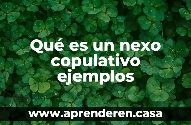 Qué es un nexo copulativo ejemplos