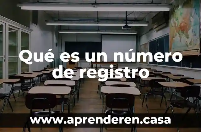 Qué es un número de registro