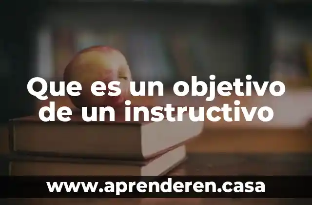 Que es un objetivo de un instructivo