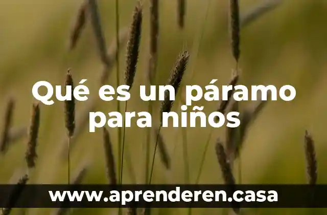 Qué es un páramo para niños