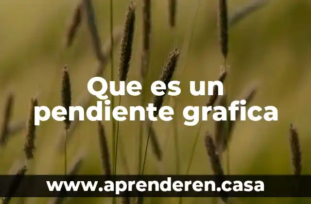 Que es un pendiente grafica
