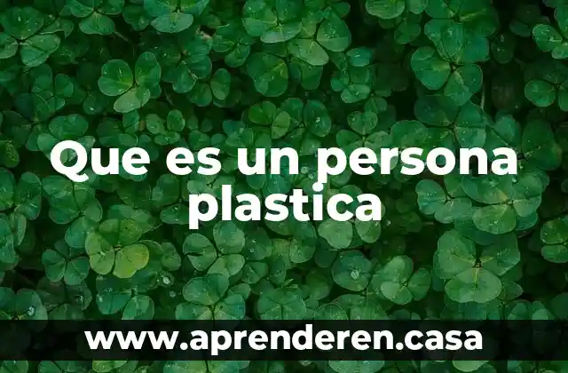 Que es un persona plastica