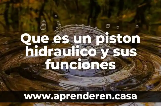 Que es un piston hidraulico y sus funciones