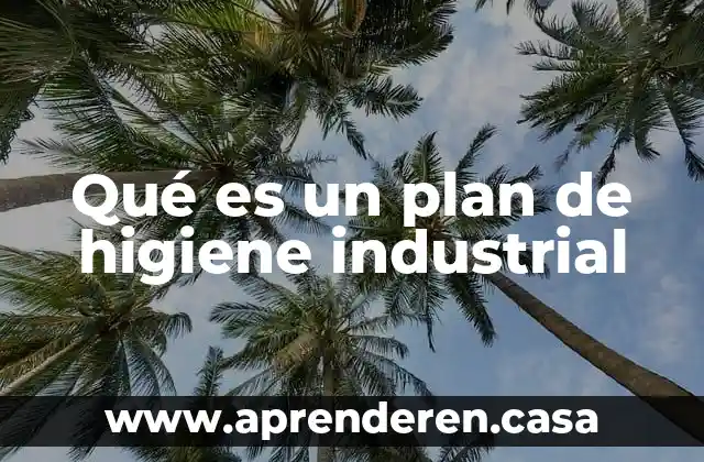Que es la higiene personal oms 7 Qué es un plan de higiene industrial