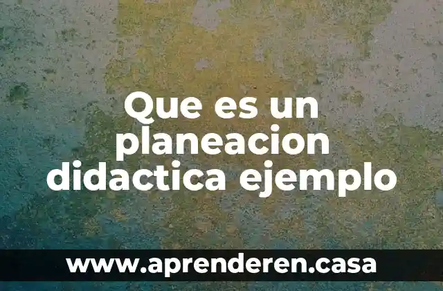 Que es un planeacion didactica ejemplo