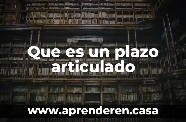 Que es un plazo articulado