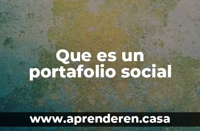 Que es un portafolio social