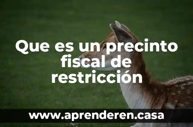 Que es una restriccion ambiental 3 Que es un precinto fiscal de restricción