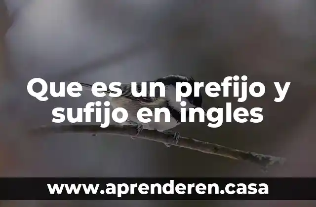 Que es un prefijo y sufijo en ingles