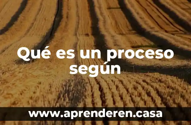 Qué es un proceso según