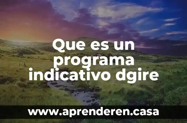 Que es un programa indicativo dgire