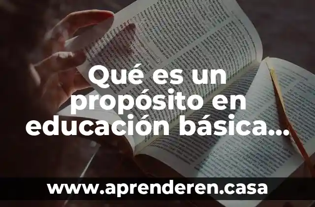 Qué es un propósito en educación básica primaria