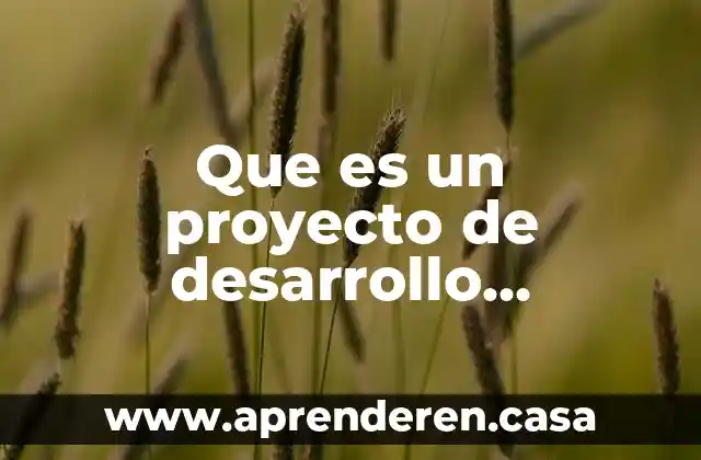 Que es un proyecto de desarrollo sustentables
