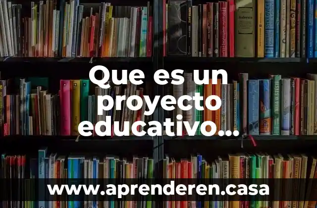 Que es un proyecto educativo arquitectonico
