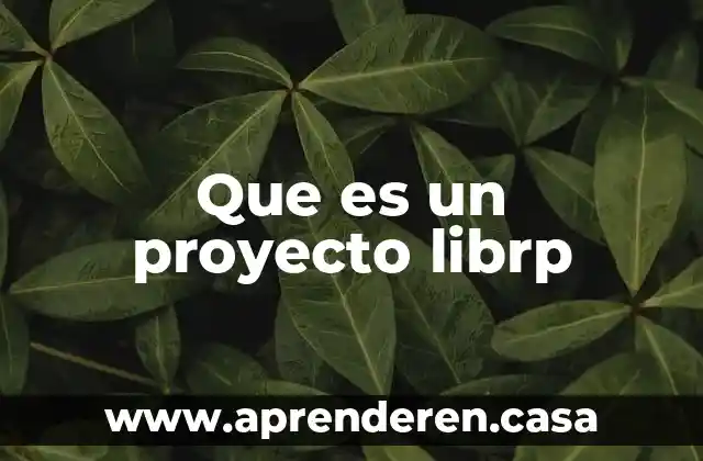 Que es un proyecto librp