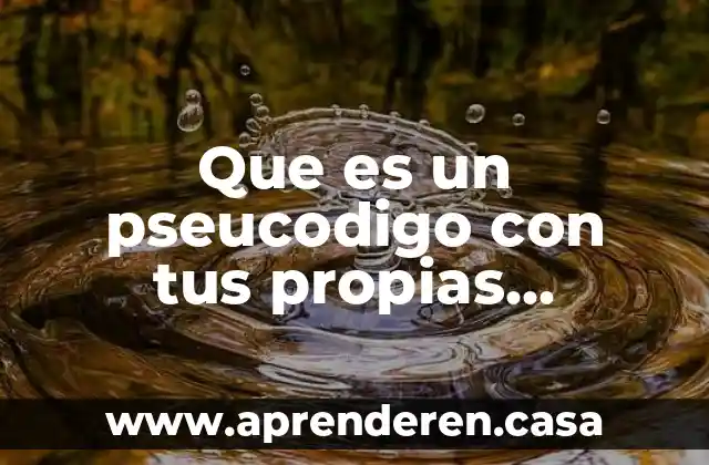 Que es un pseucodigo con tus propias palabras
