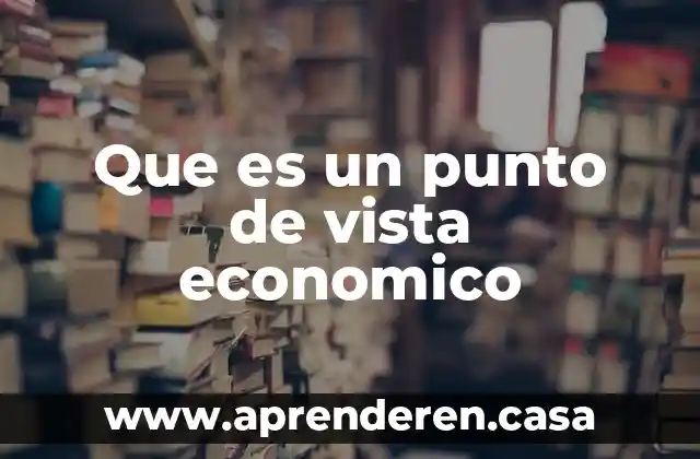 Que es un punto de vista economico