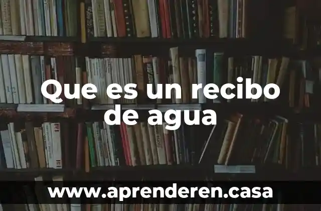 Que es perro de agua 5 Que es un recibo de agua