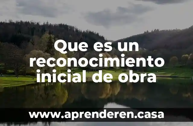Que es el reconocimiento politico 3 Que es un reconocimiento inicial de obra